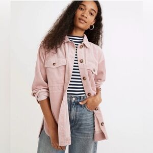 NWT Madewell Yorkway Pink Corduroy Shirt Jacket size XS Coastal Cowgirl Western